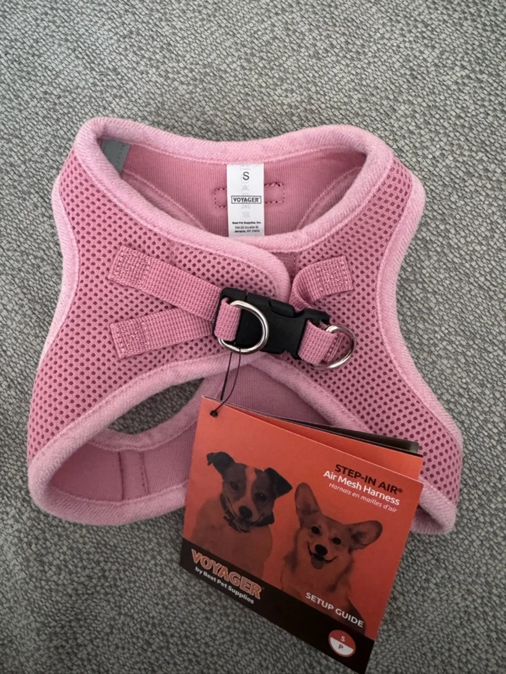Voyager light pink dog harness size small